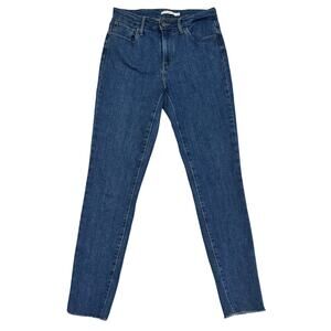 Levi’s 721 High Rise Skinny Jeans Size 28 Raw Hem Ankle Stretch Denim